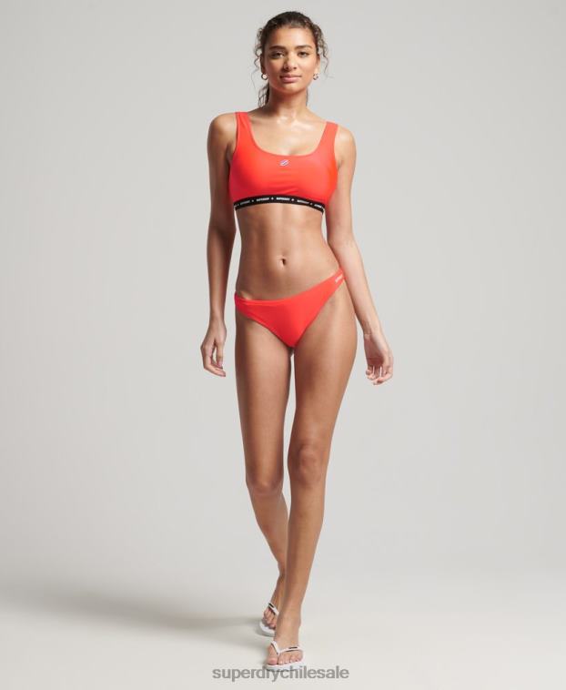 mujer Superdry coral top de bikini reciclado microelástico 2R68Z3244