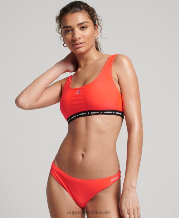mujer Superdry coral top de bikini reciclado microelástico 2R68Z3244
