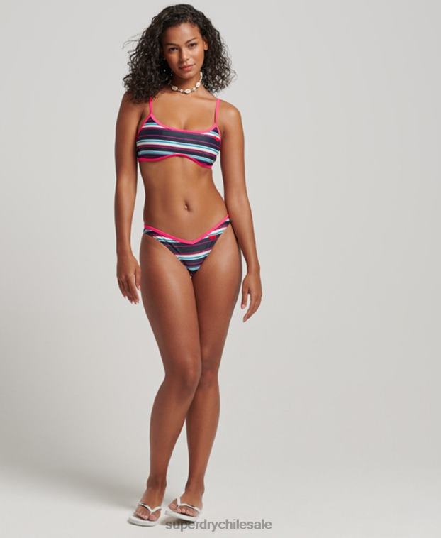 mujer Superdry multi braguitas de bikini recicladas a rayas 2R68Z3215