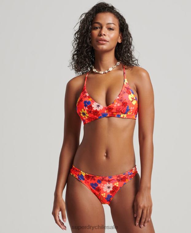 mujer Superdry naranja top de bikini triángulo reciclado 2R68Z3192