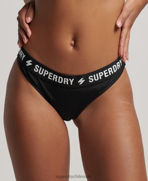 mujer Superdry negro braguita de bikini elástica reciclada 2R68Z3246