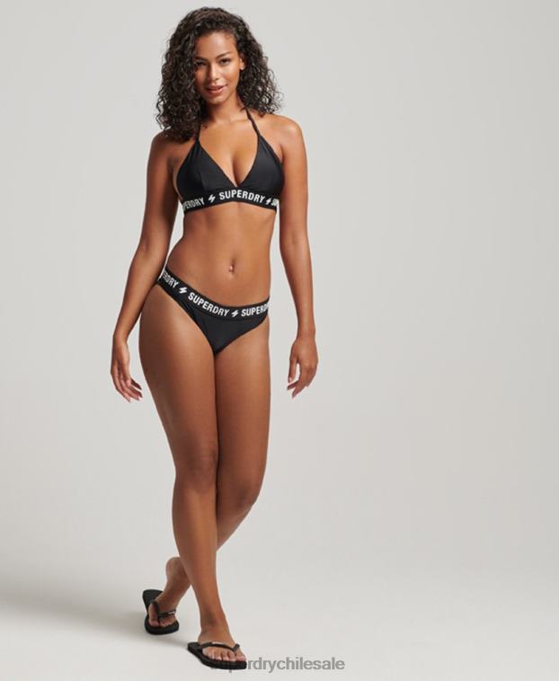 mujer Superdry negro braguita de bikini elástica reciclada 2R68Z3246