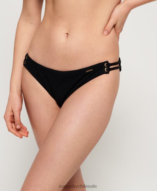 mujer Superdry negro braguitas de bikini texturizadas con copas Alice 2R68Z3253