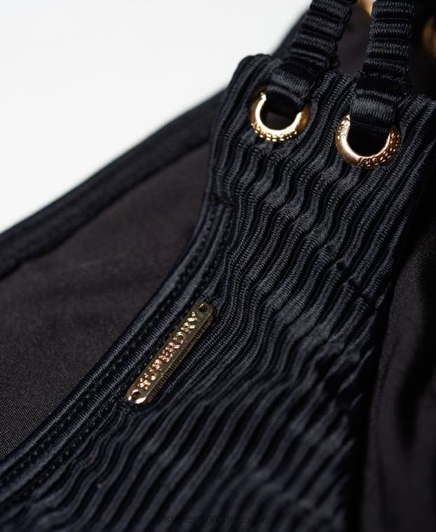 mujer Superdry negro braguitas de bikini texturizadas con copas Alice 2R68Z3253