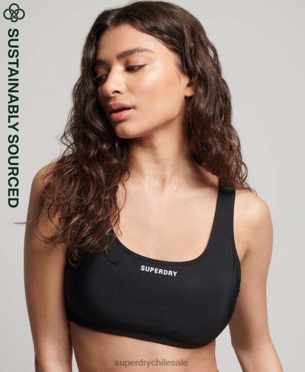 mujer Superdry negro top de bikini esencial 2R68Z3245