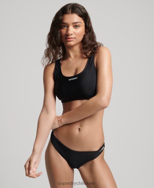 mujer Superdry negro top de bikini esencial 2R68Z3245