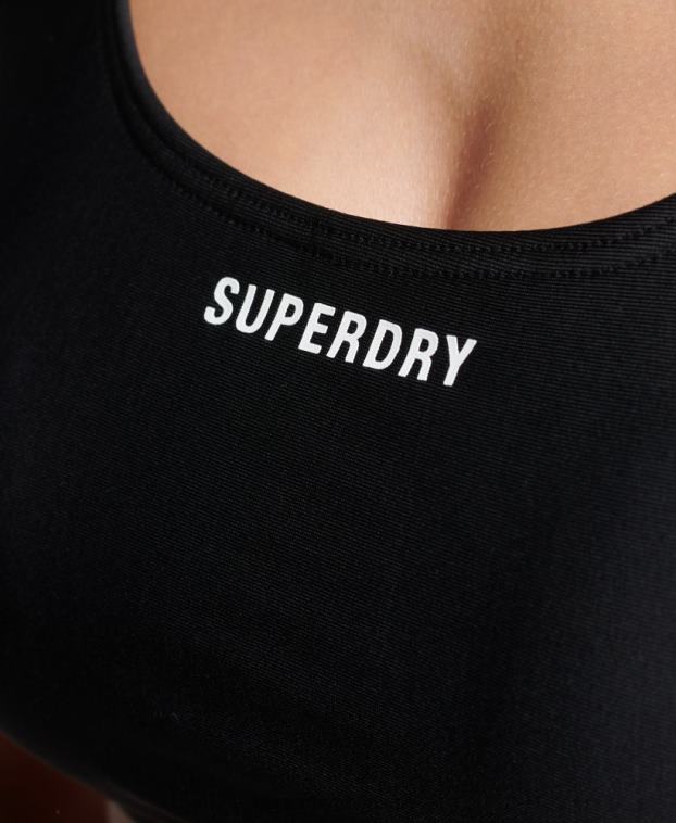 mujer Superdry negro top de bikini esencial 2R68Z3245