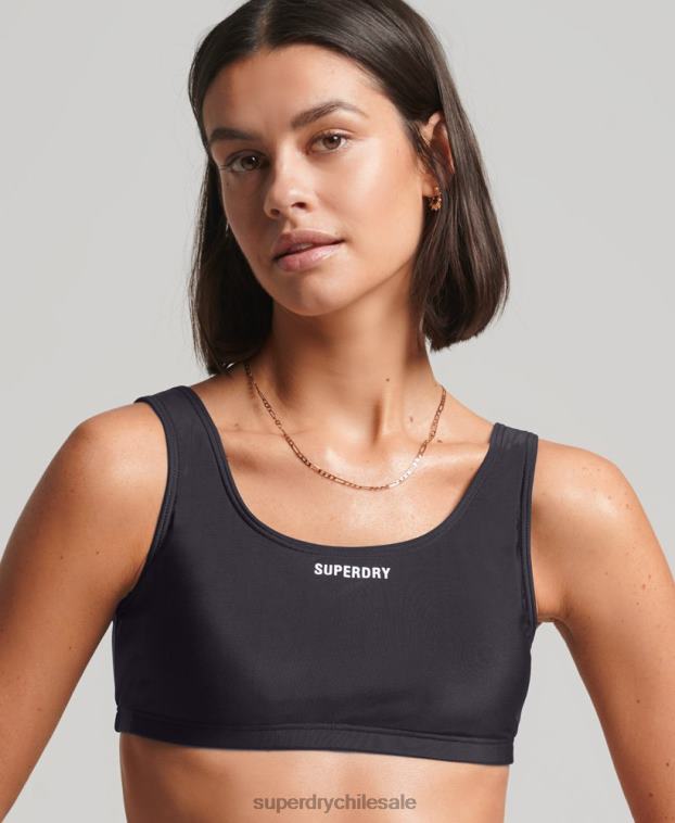 mujer Superdry negro top de bikini reciclado esencial 2R68Z3222