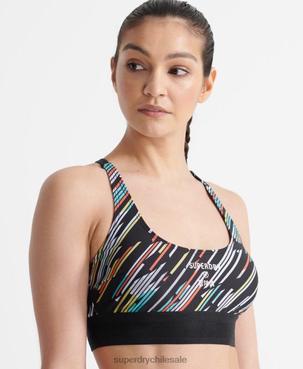 mujer Superdry negro top de bikini sport volley 2R68Z6353
