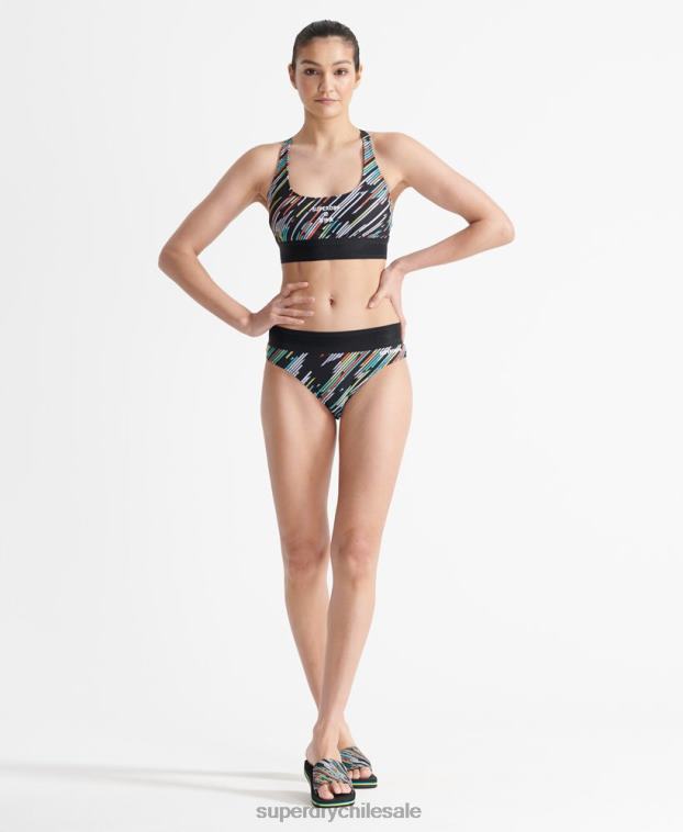 mujer Superdry negro top de bikini sport volley 2R68Z6353