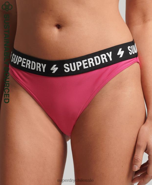 mujer Superdry rosa braguita de bikini elástica reciclada 2R68Z3241