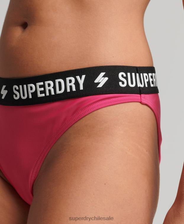 mujer Superdry rosa braguita de bikini elástica reciclada 2R68Z3241