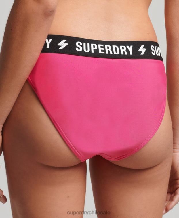 mujer Superdry rosa braguita de bikini elástica reciclada 2R68Z6697