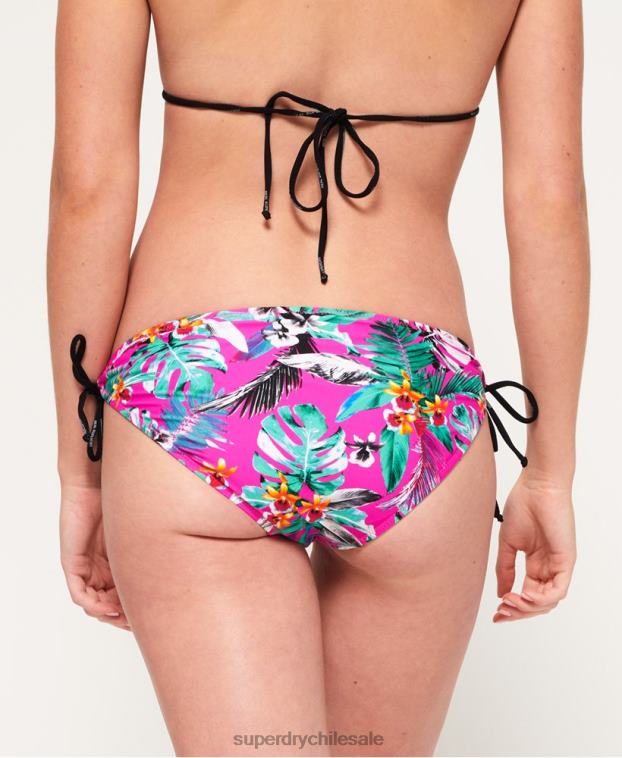mujer Superdry rosa braguitas de bikini con lazo electro tropic 2R68Z3261
