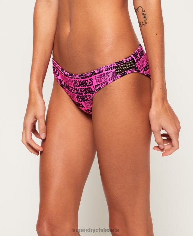mujer Superdry rosa braguitas de bikini con logo cali 2R68Z3266