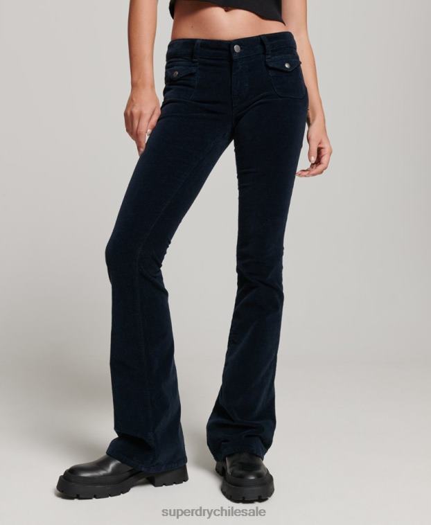 mujer Superdry Armada vaqueros acampanados de terciopelo de tiro bajo 2R68Z2572