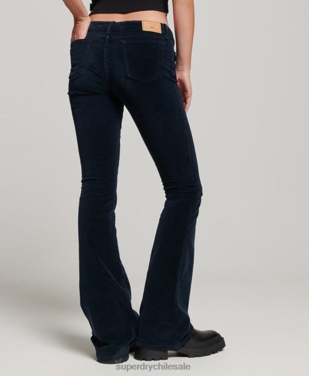 mujer Superdry Armada vaqueros acampanados de terciopelo de tiro bajo 2R68Z2572