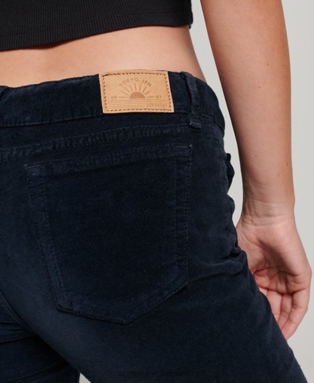 mujer Superdry Armada vaqueros acampanados de terciopelo de tiro bajo 2R68Z2572