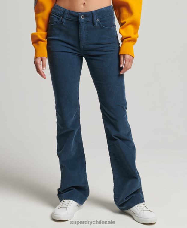 mujer Superdry Armada vaqueros pitillo acampanados de tiro medio 2R68Z2582