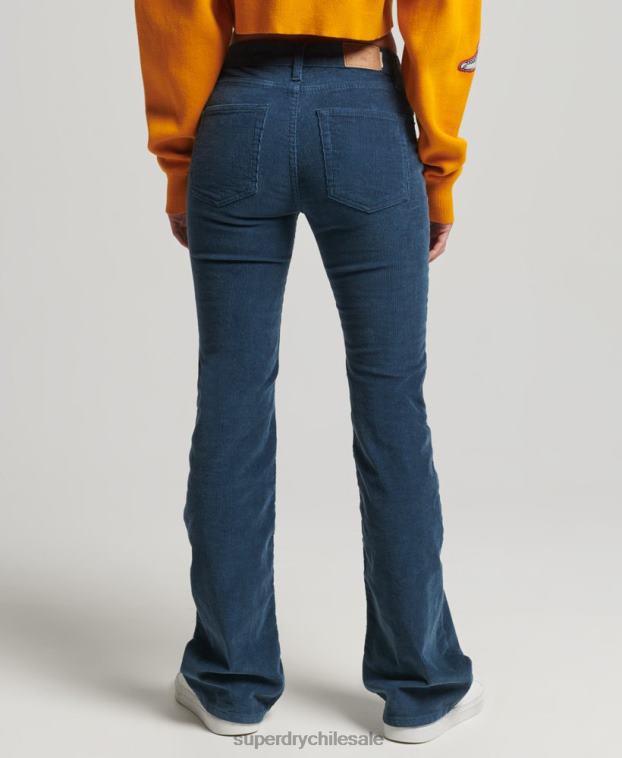 mujer Superdry Armada vaqueros pitillo acampanados de tiro medio 2R68Z2582