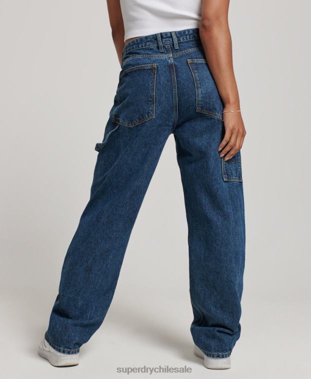 mujer Superdry azul oscuro vaqueros carpinteros vintage de algodón orgánico 2R68Z3868