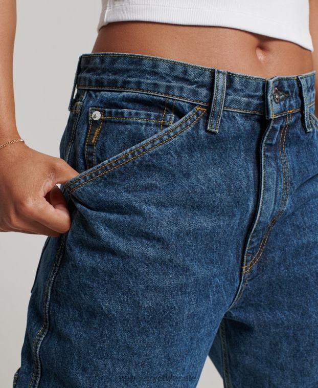 mujer Superdry azul oscuro vaqueros carpinteros vintage de algodón orgánico 2R68Z3868
