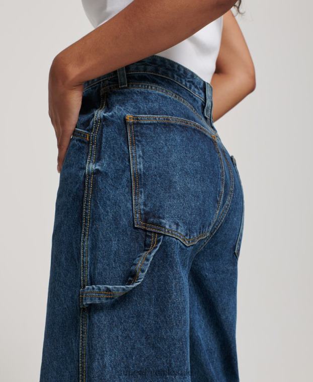 mujer Superdry azul oscuro vaqueros carpinteros vintage de algodón orgánico 2R68Z3868