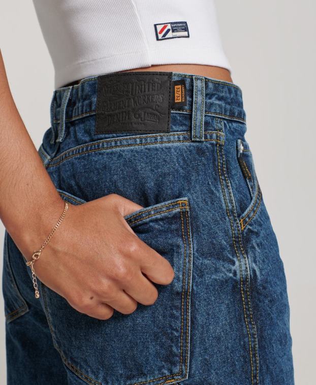 mujer Superdry azul oscuro vaqueros carpinteros vintage de algodón orgánico 2R68Z3868