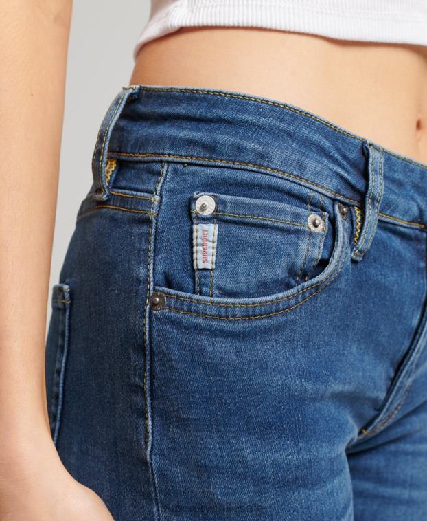mujer Superdry azul oscuro vaqueros pitillo vintage de tiro medio de algodón orgánico 2R68Z3874