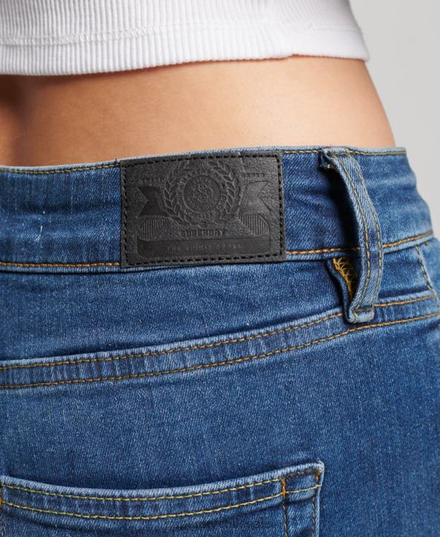 mujer Superdry azul oscuro vaqueros pitillo vintage de tiro medio de algodón orgánico 2R68Z3874