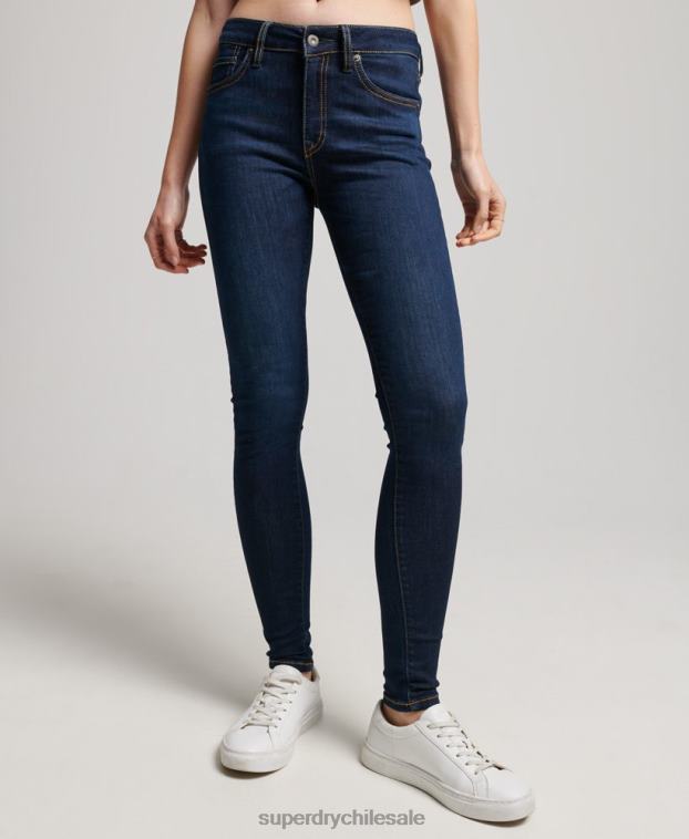 mujer Superdry azul oscuro vaqueros pitillo vintage de tiro medio de algodón orgánico 2R68Z3877
