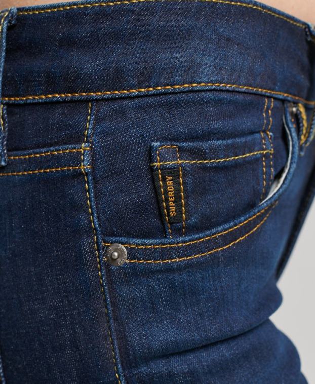 mujer Superdry azul oscuro vaqueros pitillo vintage de tiro medio de algodón orgánico 2R68Z3877