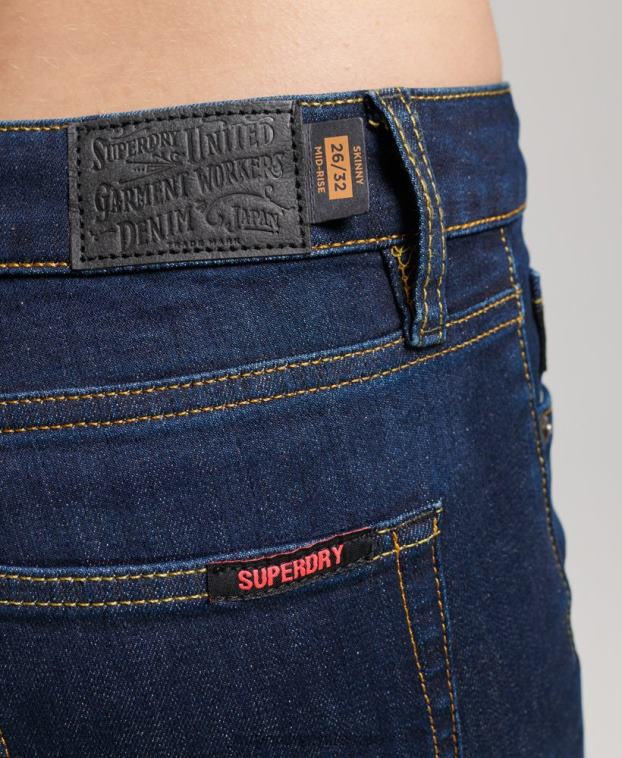 mujer Superdry azul oscuro vaqueros pitillo vintage de tiro medio de algodón orgánico 2R68Z3877