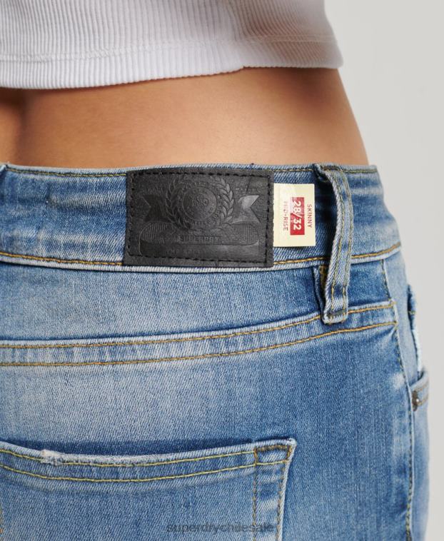 mujer Superdry azul oscuro vaqueros pitillo vintage de tiro medio de algodón orgánico 2R68Z3890