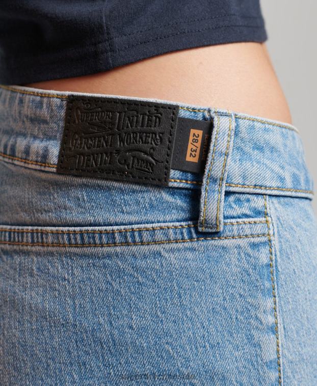mujer Superdry azul vaqueros pitillo acampanados vintage de tiro bajo de algodón orgánico 2R68Z3863