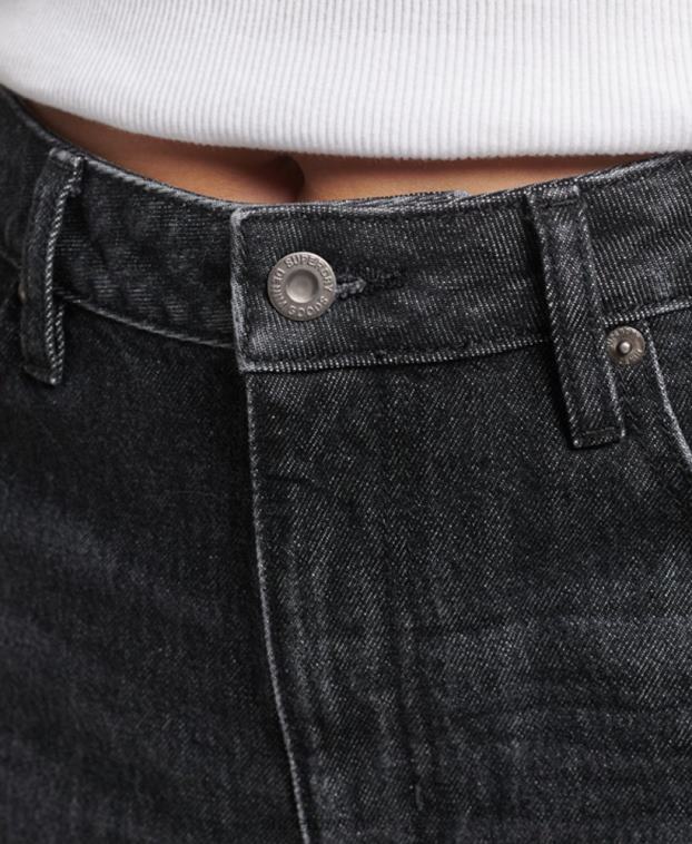 mujer Superdry negro vaqueros anchos de algodón orgánico 2R68Z3886