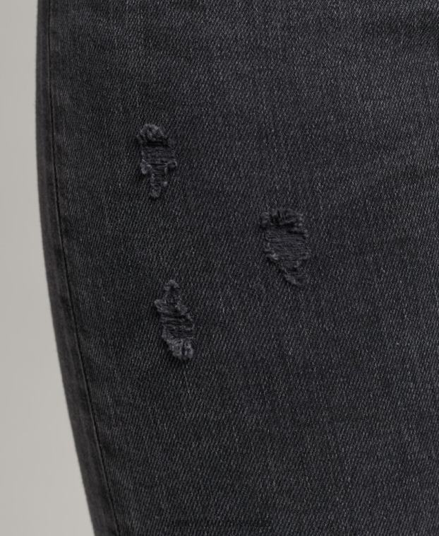 mujer Superdry negro vaqueros pitillo de tiro alto de algodón orgánico 2R68Z3889