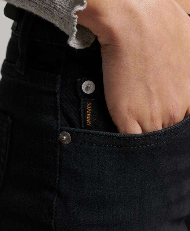 mujer Superdry negro vaqueros pitillo vintage de tiro medio de algodón orgánico 2R68Z3882