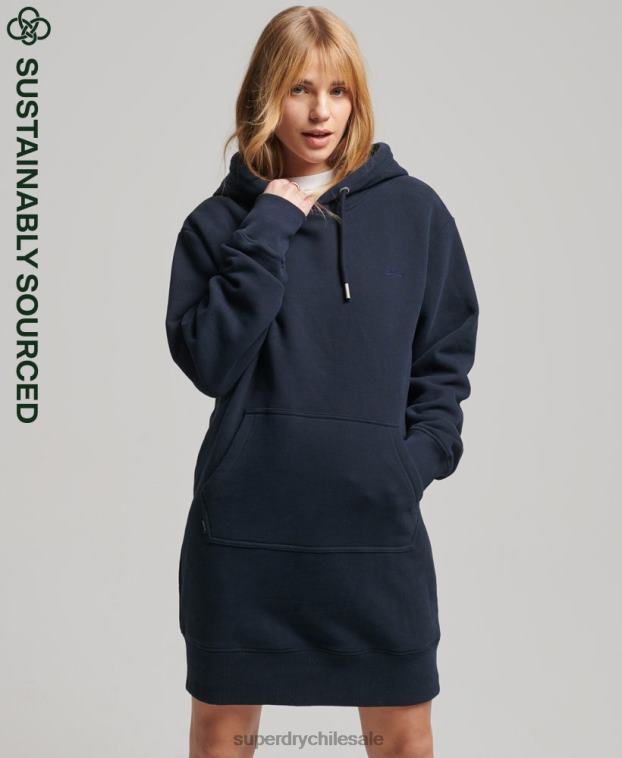 mujer Superdry Armada vestido con capucha y logo vintage de algodón orgánico 2R68Z2515