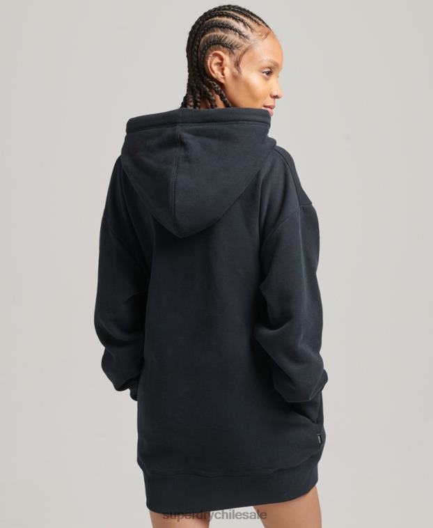 mujer Superdry Armada vestido estilo sudadera de algodón orgánico con logo bordado 2R68Z6528