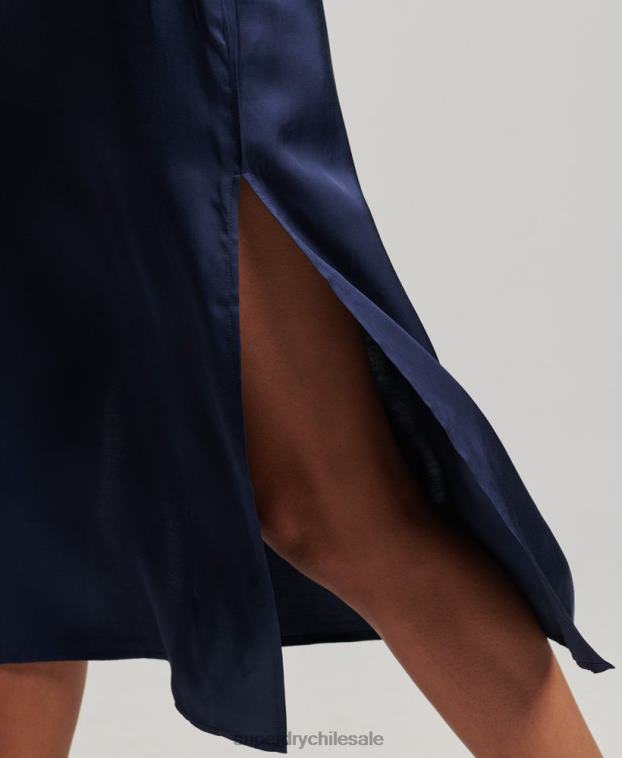 mujer Superdry Armada vestido midi de tirantes de satén 2R68Z2402