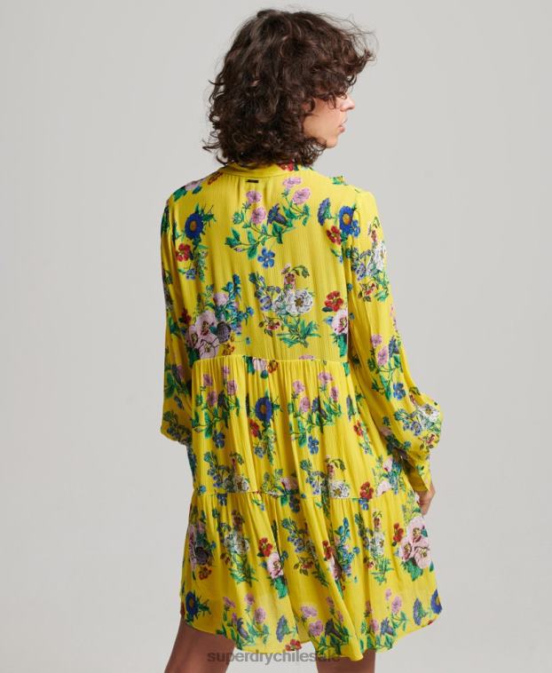 mujer Superdry amarillo mini vestido de estudios fuera de servicio 2R68Z2466