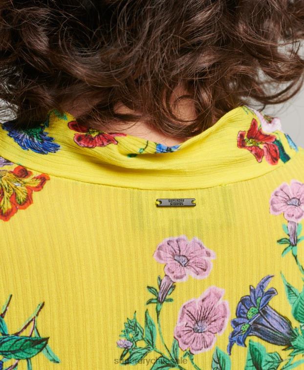 mujer Superdry amarillo mini vestido de estudios fuera de servicio 2R68Z2466