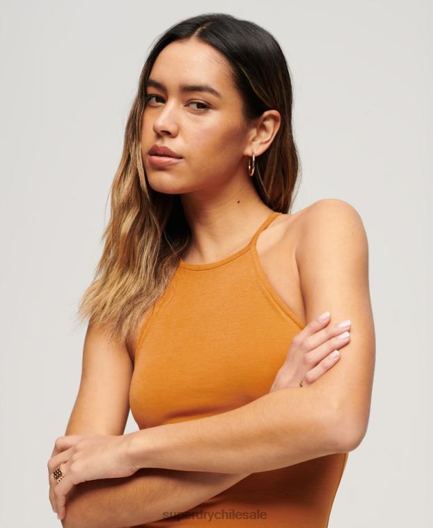 mujer Superdry amarillo vestido corto con tirantes 2R68Z1999