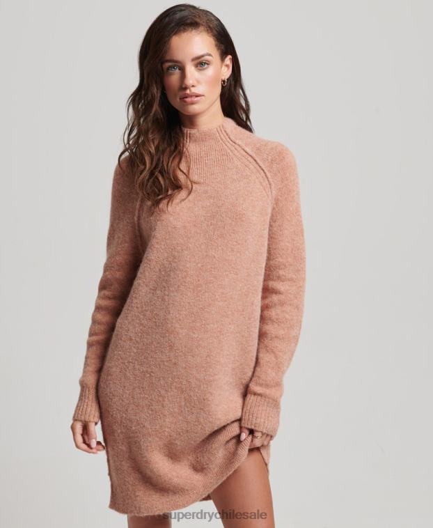 mujer Superdry beige vestido de cuello alto 2R68Z2439