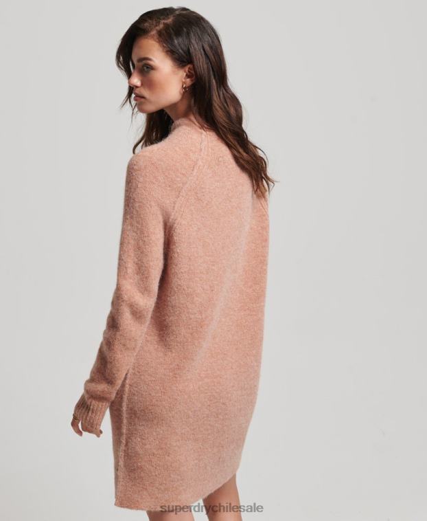 mujer Superdry beige vestido de cuello alto 2R68Z2439