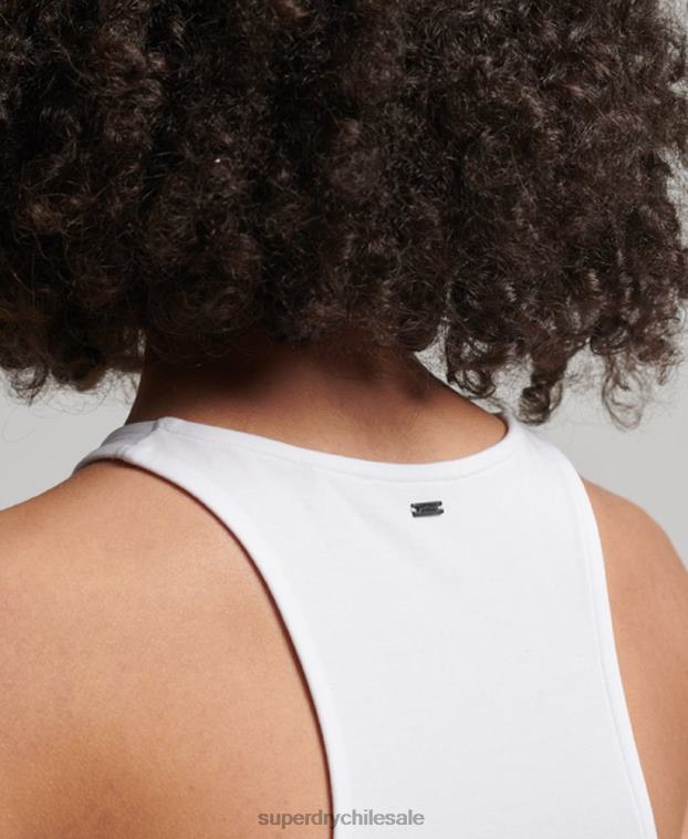 mujer Superdry blanco vestido corto de corredor de jersey 2R68Z2453