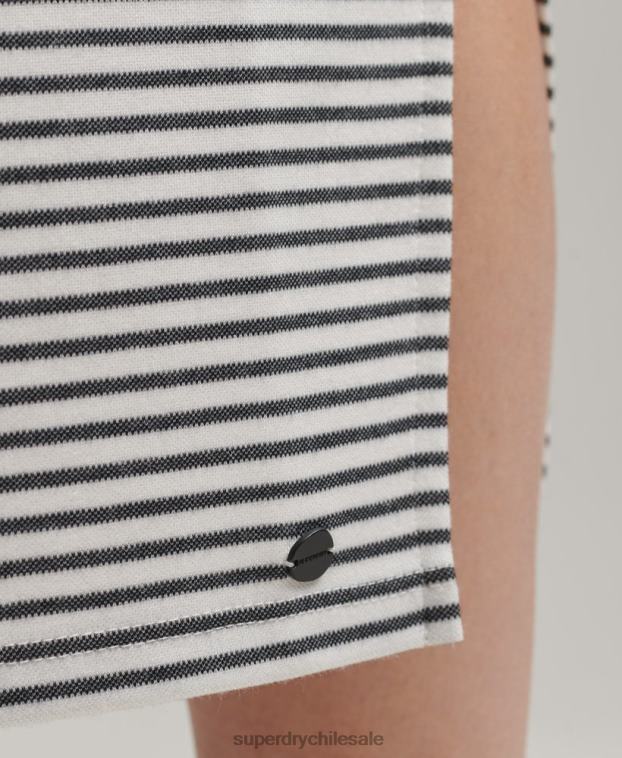 mujer Superdry blanco vestido midi con tirantes en la espalda 2R68Z2530