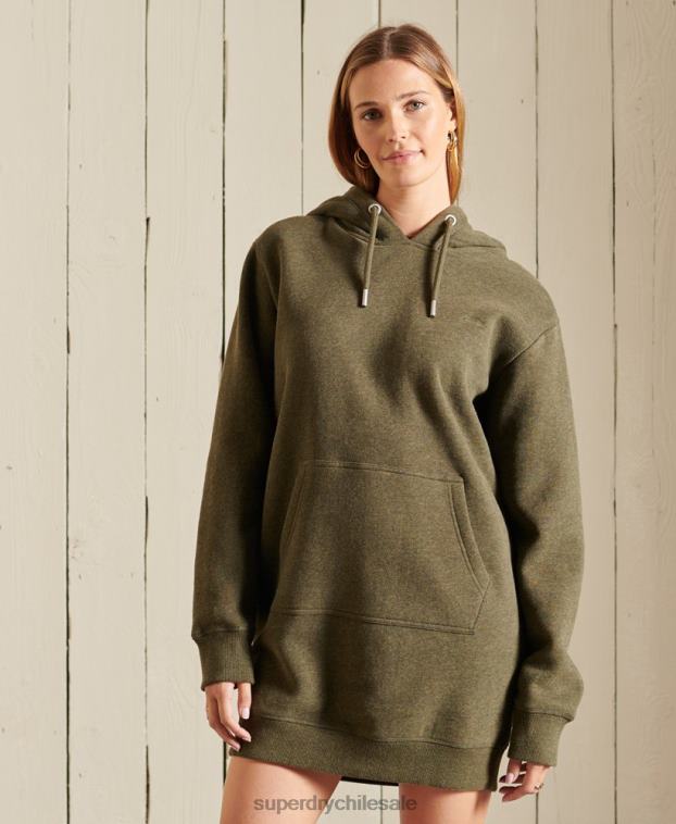 mujer Superdry caqui vestido estilo sudadera con logo bordado 2R68Z2521