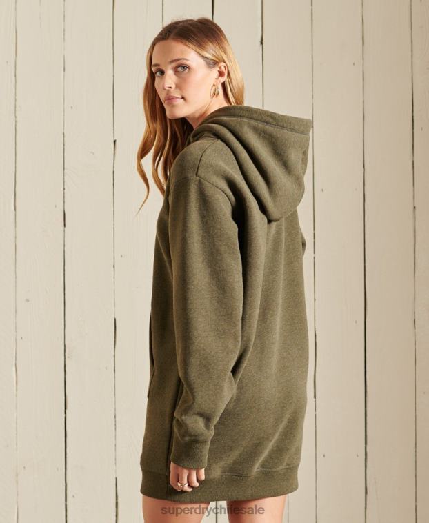 mujer Superdry caqui vestido estilo sudadera con logo bordado 2R68Z2521